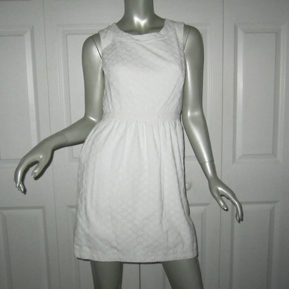 VINEYARD VINES White Eyelet Sleeveless Lined Dress - Picture 1 of 8